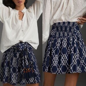 Anthropologie Navy Blue Rimbaud Tie-waist Mini Skirt